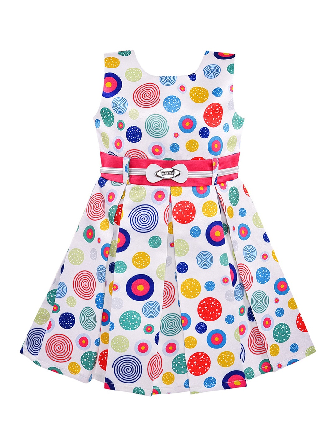 

Wish Karo Girls White Printed A-Line Dress