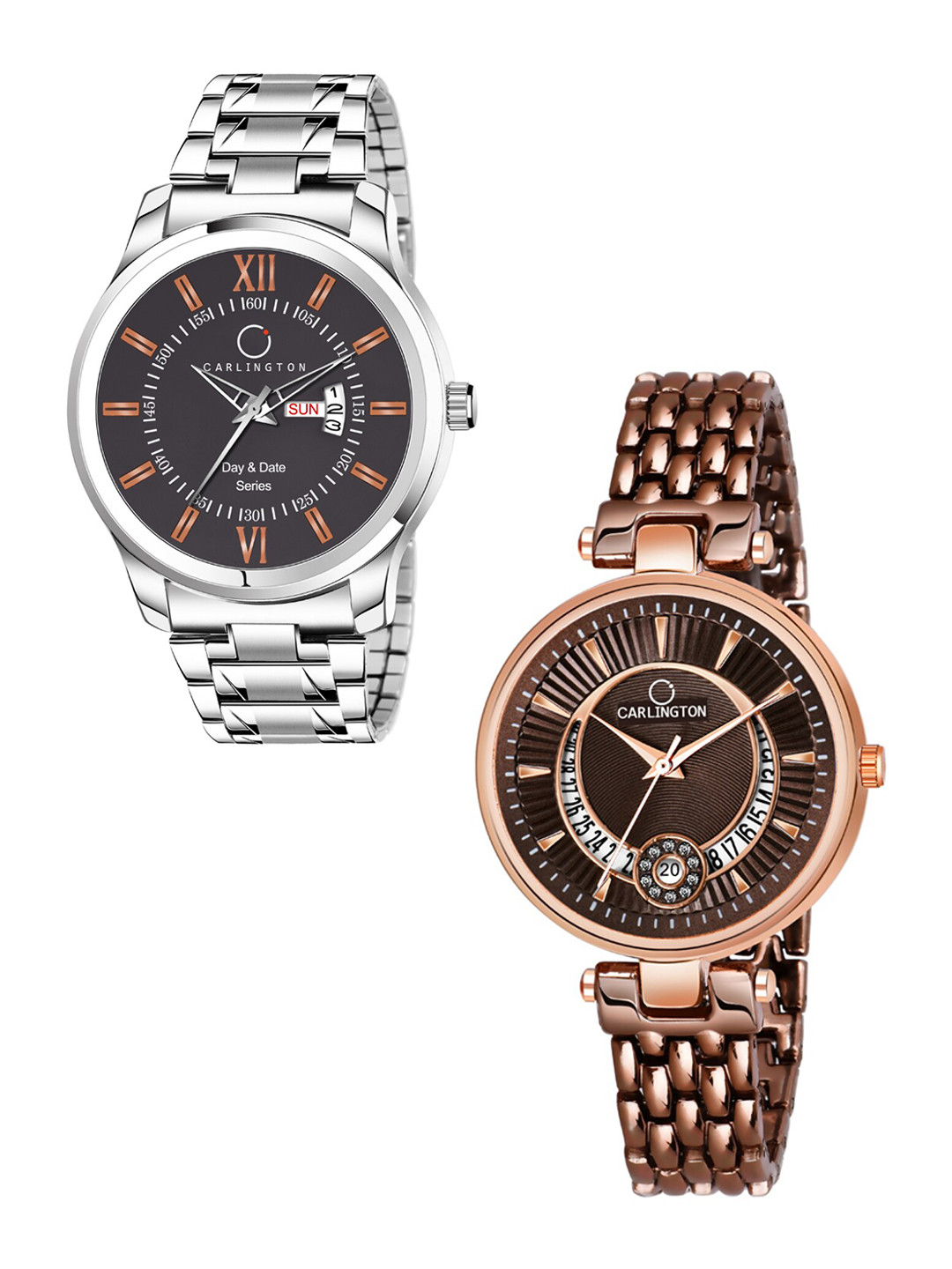 

CARLINGTON Unisex Coffee Brown Analogue Watch