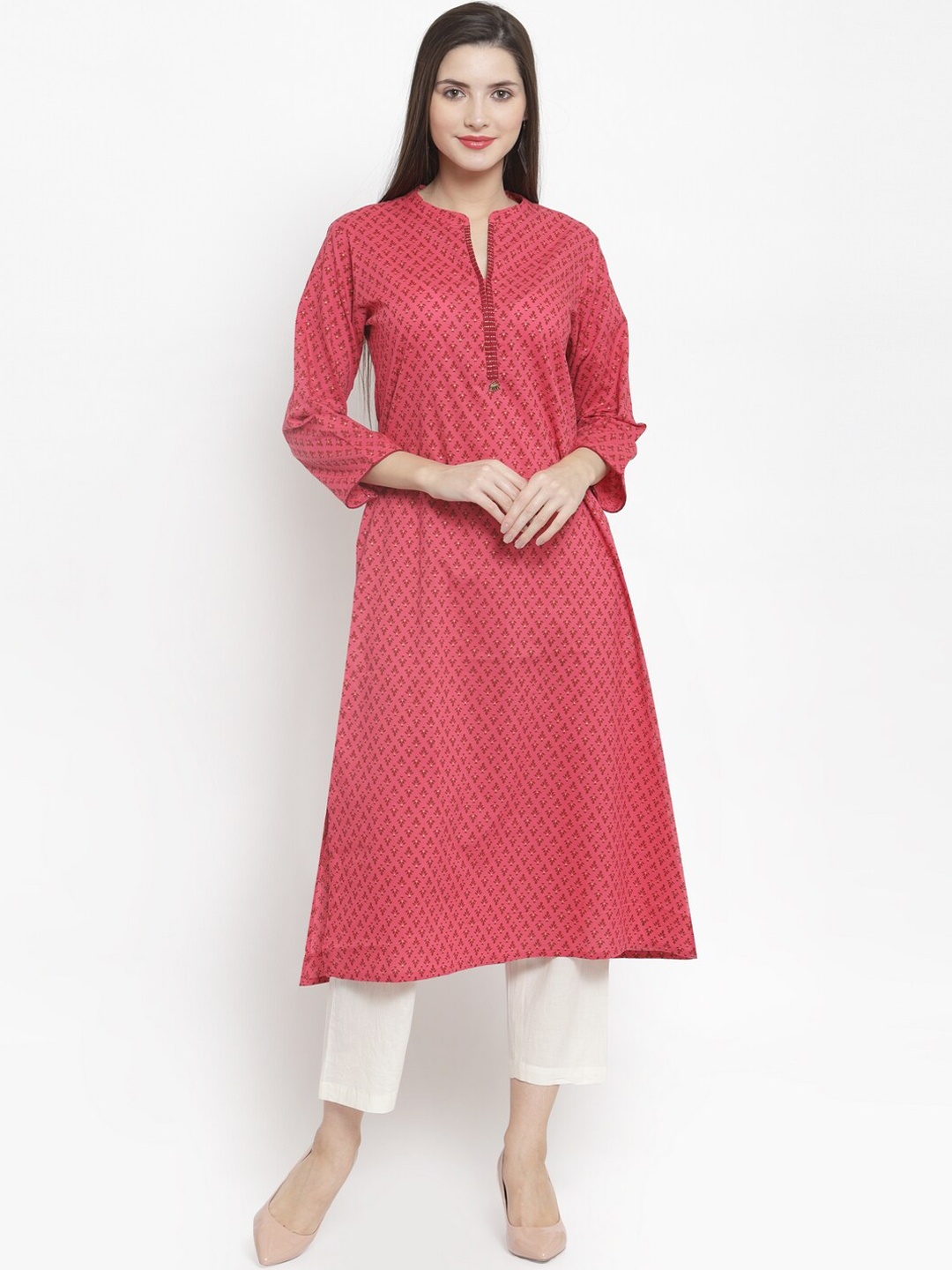 

The Kurta Express Women Pink Printed Kurta