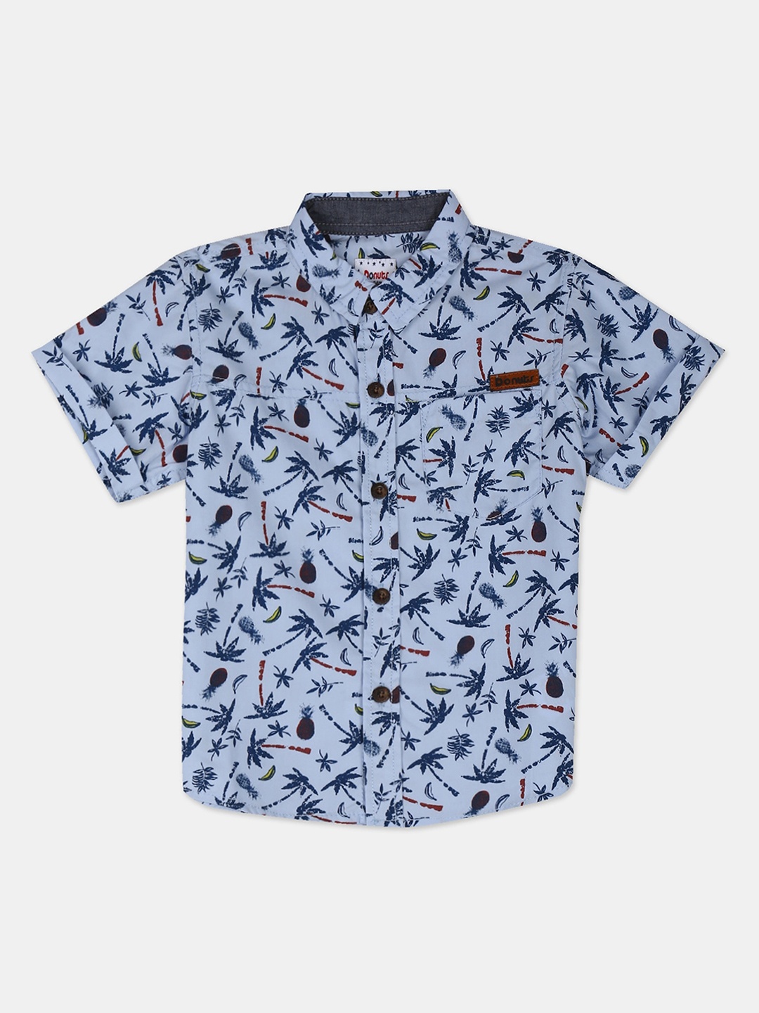 

Donuts Boys Blue Regular Fit Printed Casual Shirt