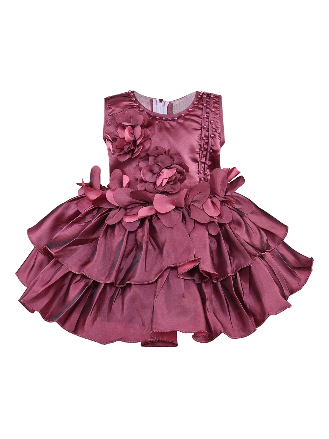 

Wish Karo Girls Purple Solid Fit and Flare Dress