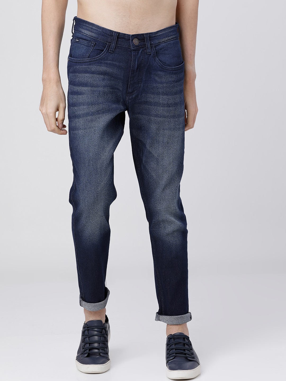 

HIGHLANDER Men Blue Tapered Fit Mid-Rise Low Distress Jeans