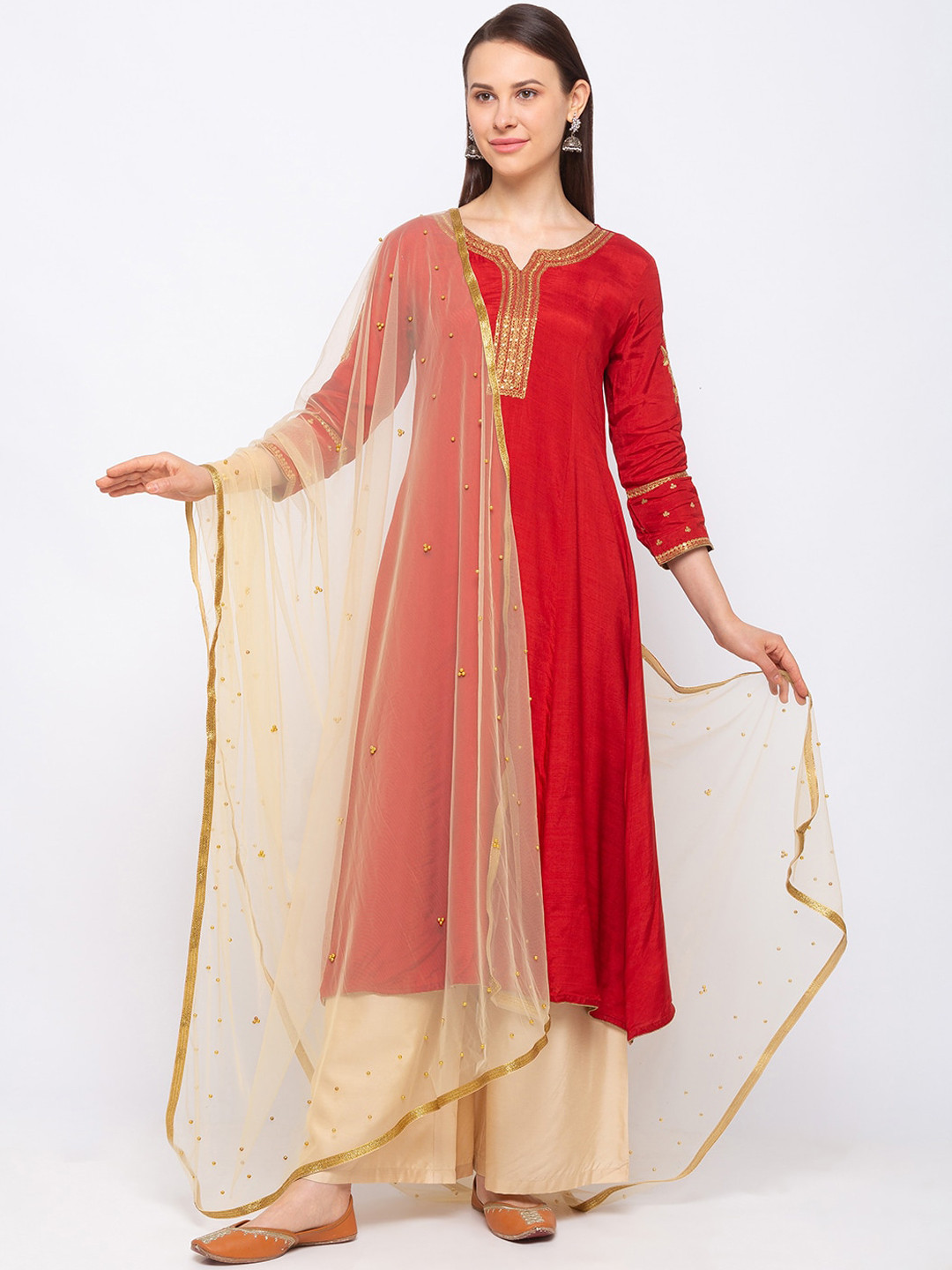 

Ethnicity Beige Solid Dupatta