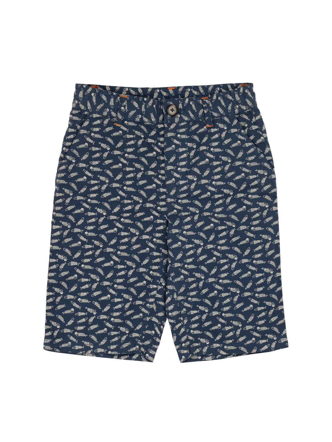 

UNDER FOURTEEN ONLY Boys Navy Blue Printed Regular Fit Regular Shorts