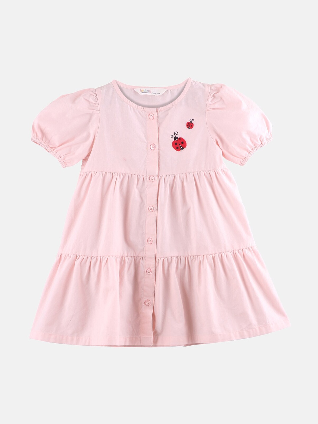 

Beebay Girls Pink Solid A-Line Dress