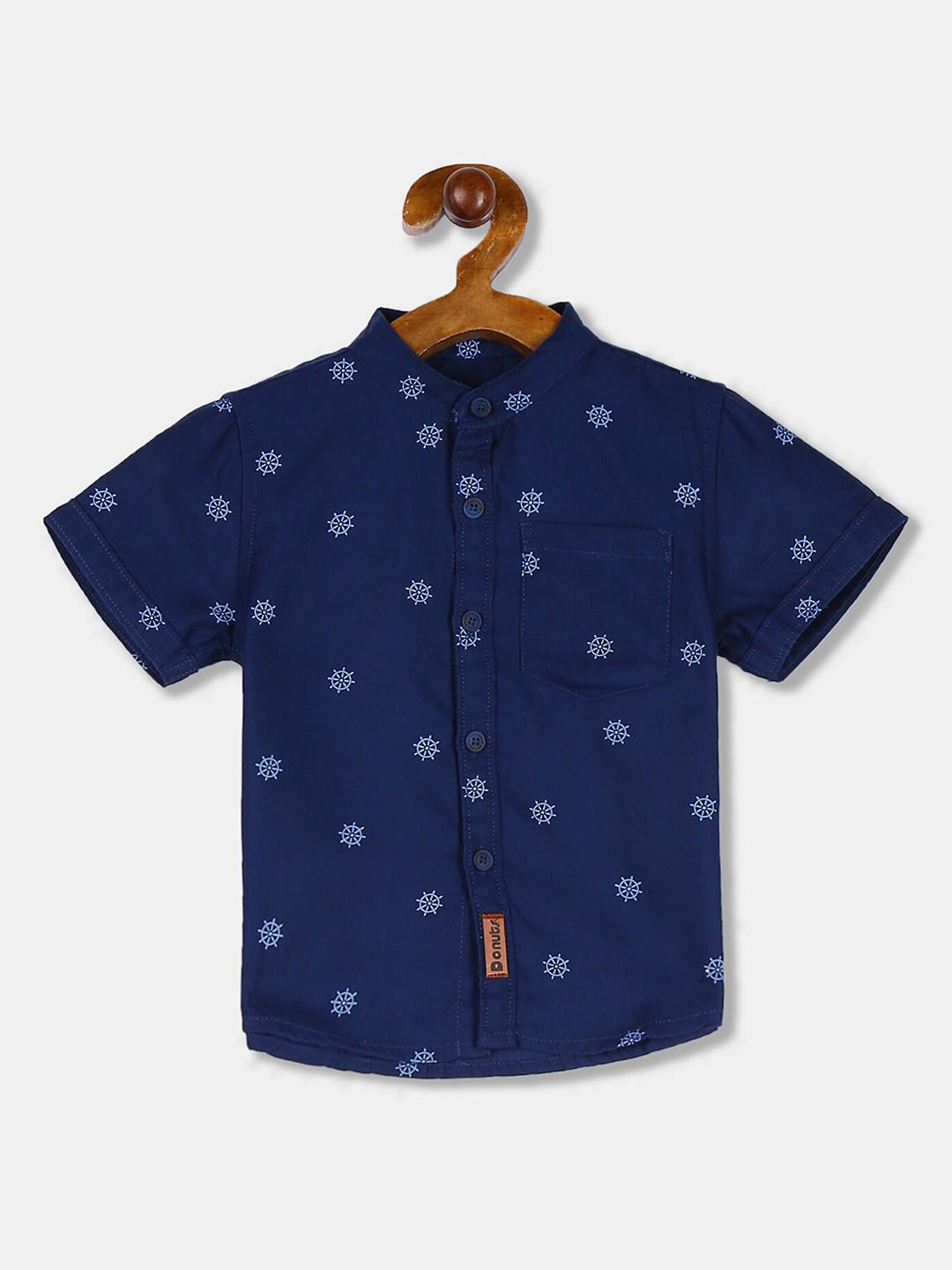 

Donuts Boys Navy Blue Regular Fit Printed Casual Shirt