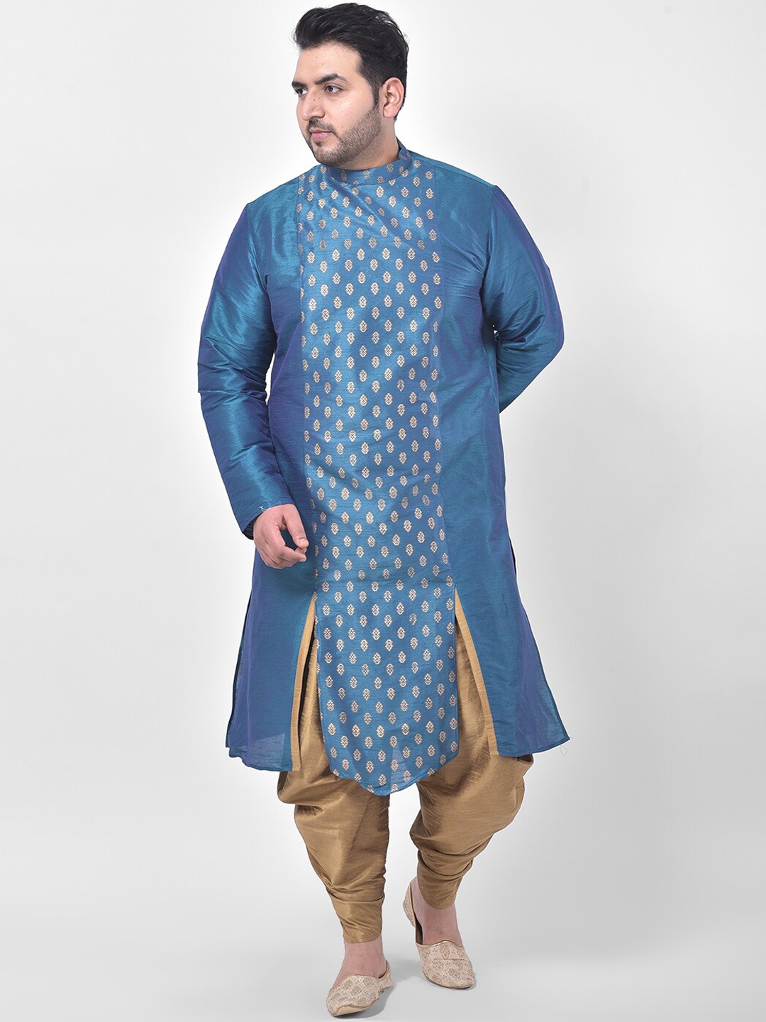 

DEYANN PLUS Men Blue Printed Plus Size Kurta
