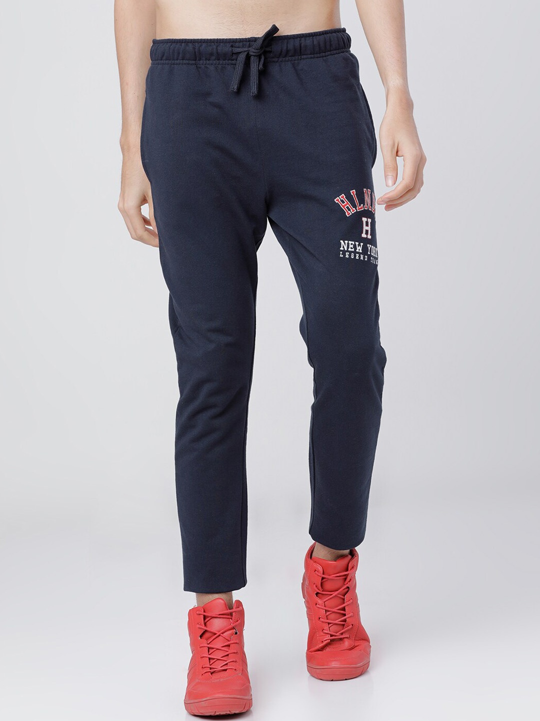 

HIGHLANDER Men Navy Blue Solid Slim-Fit Track Pants