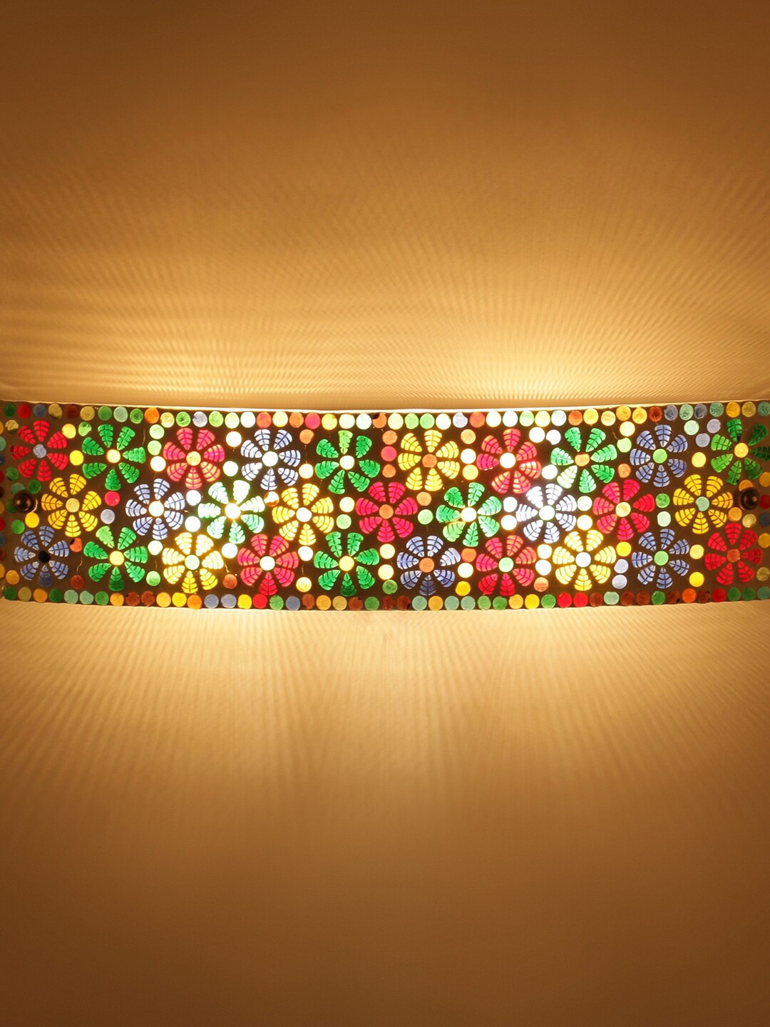 

Devansh Mosaic White & Green Glass Bathroom Light