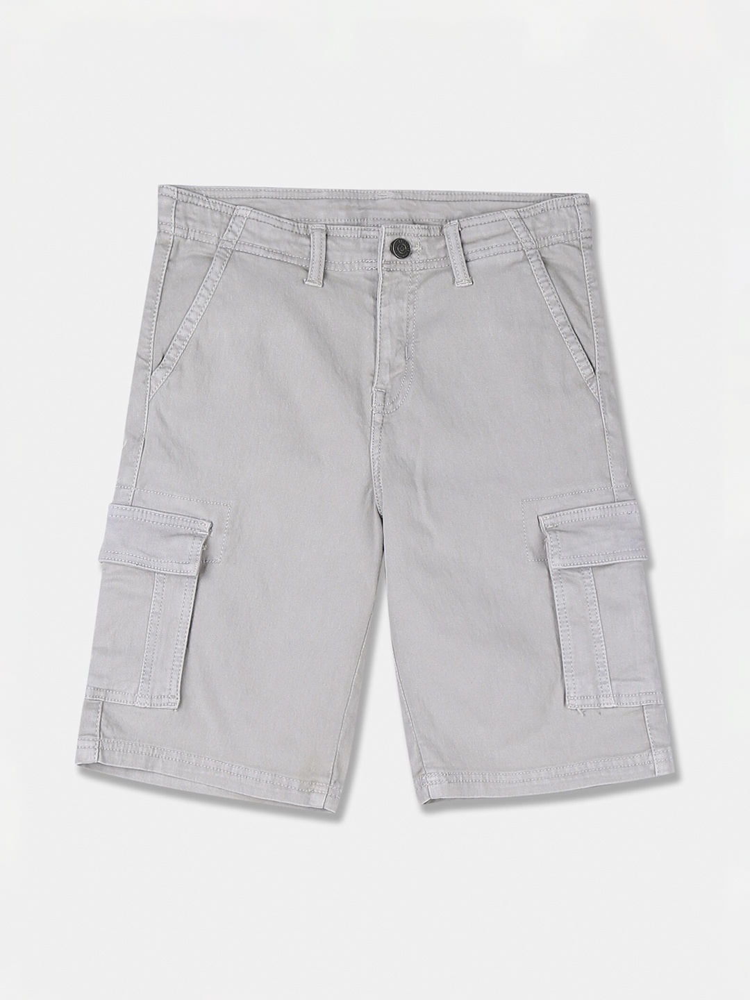 

Cherokee Boys Grey Solid Regular Fit Cargo Shorts