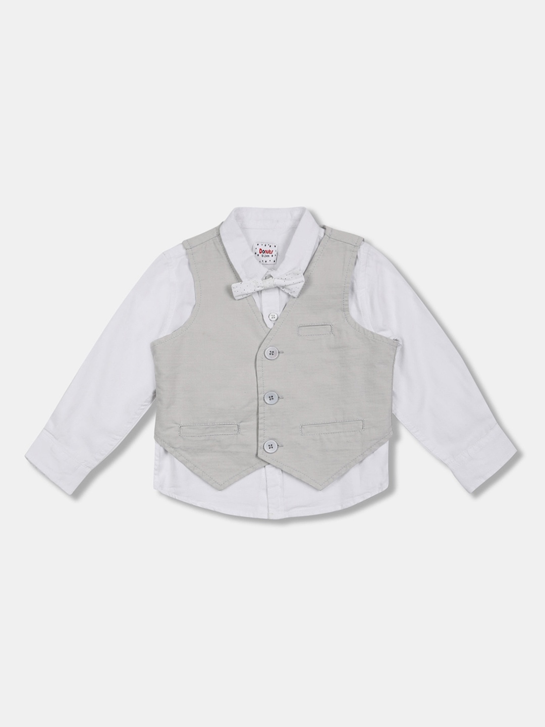 

Donuts Boys White Regular Fit Solid Casual Shirt