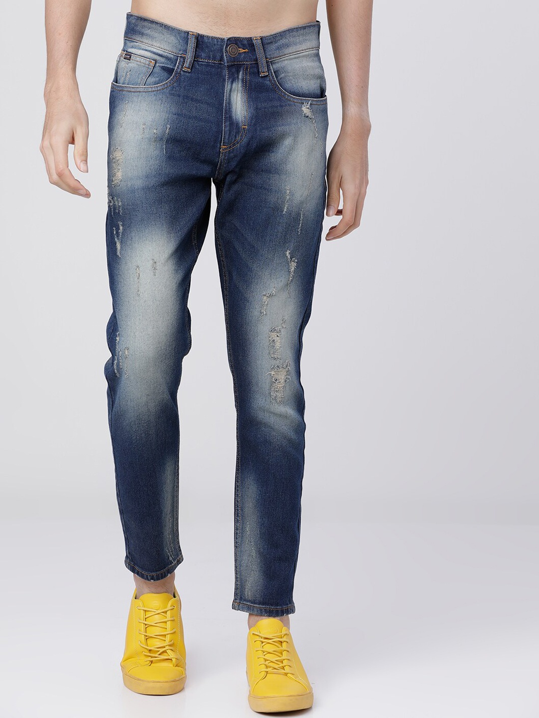 

HIGHLANDER Men Blue Tapered Fit Mid-Rise Mildly Distressed Jeans
