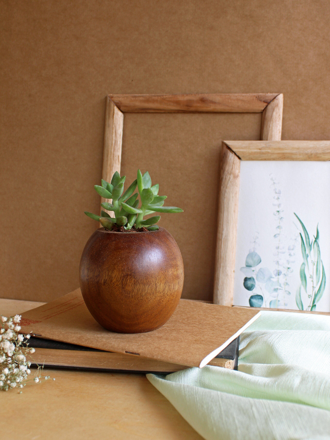 

Studio Indigene Brown Spherical Sustainable Wooden Planter