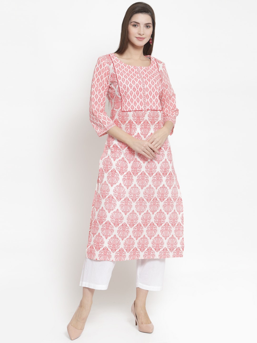 

The Kurta Express Women Pink Printed Kurta