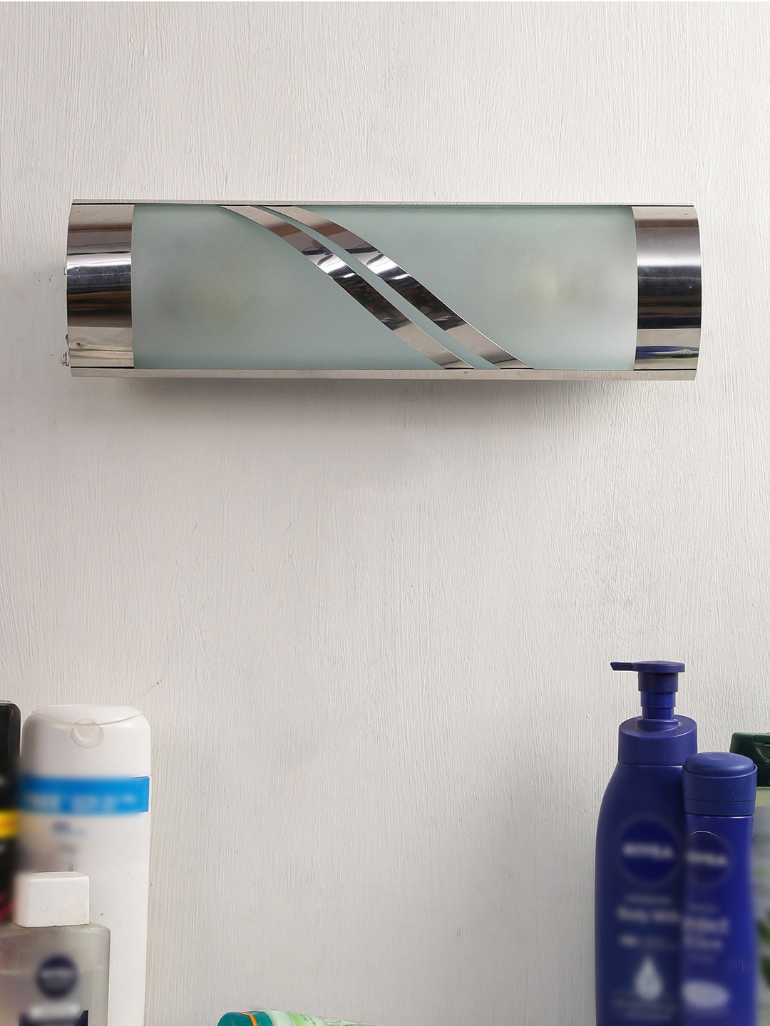 

Devansh Off-White Steel & Frosted Glass Bath Light for Wash Basin & Mirror