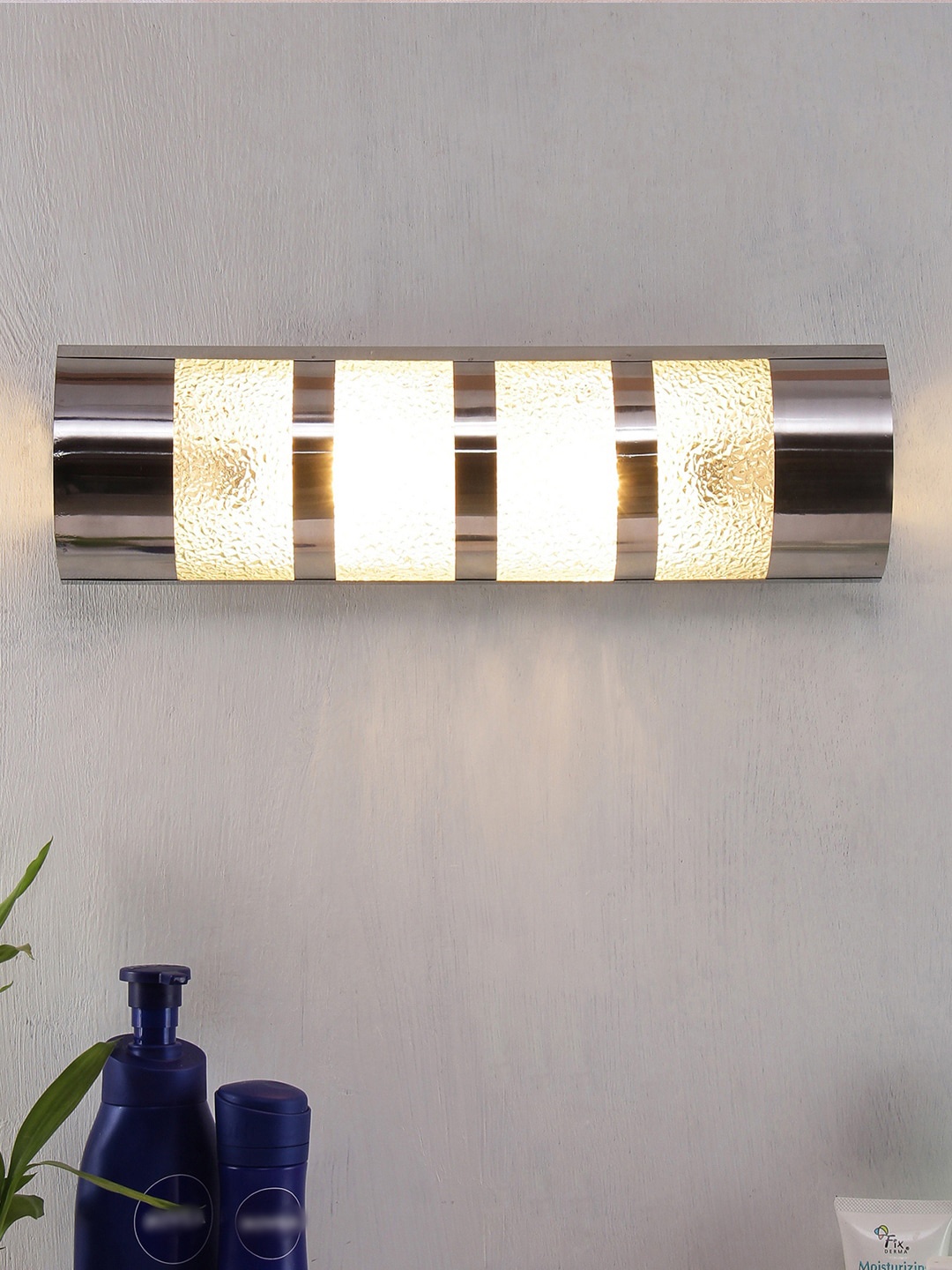 

Devansh Off-White Steel Stripes Bathroom Light for Wash Basin & Mirror