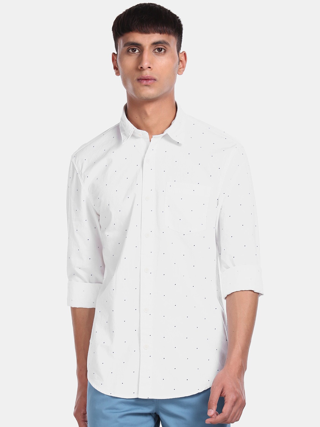 

Ruggers Men White Regular Fit Printed Casual Shirt