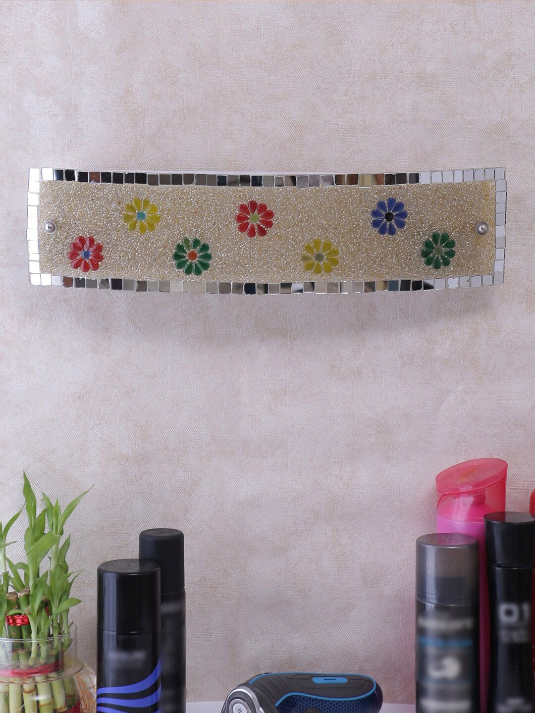 

Devansh Mosaic Multicolor Glass Bathroom Light, Off white