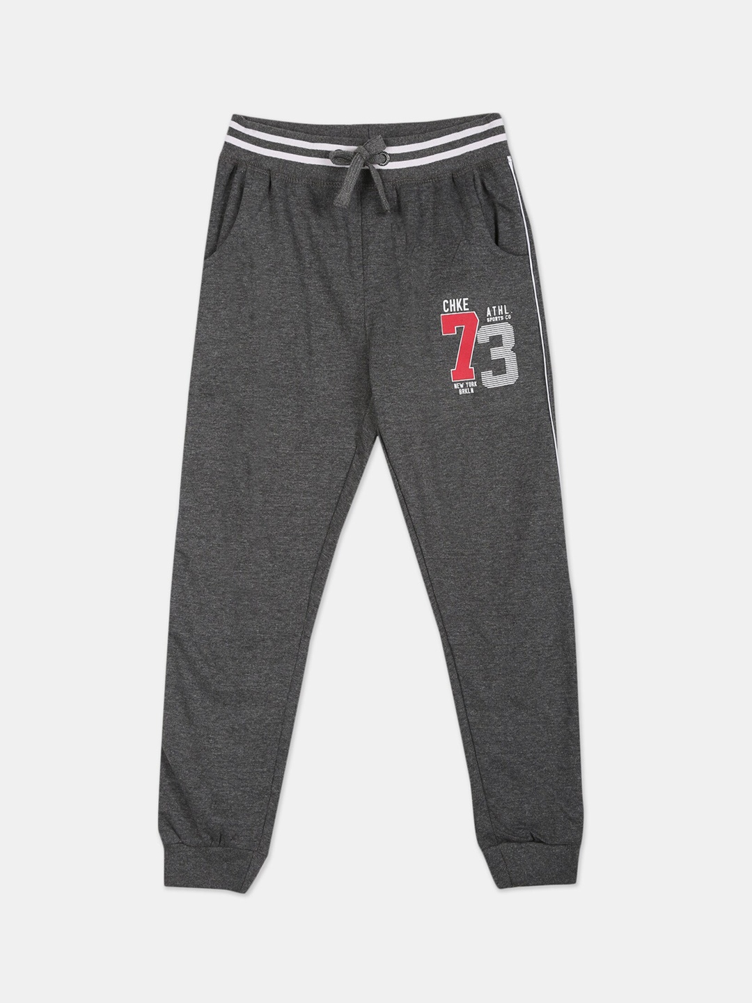 

Cherokee Boys Charcoal Grey Solid Straight-Fit Joggers