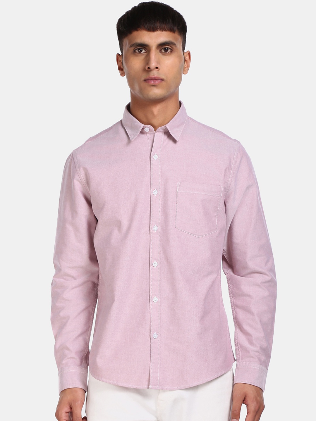 

Ruggers Men Pink Regular Fit Striped Casual Shirt