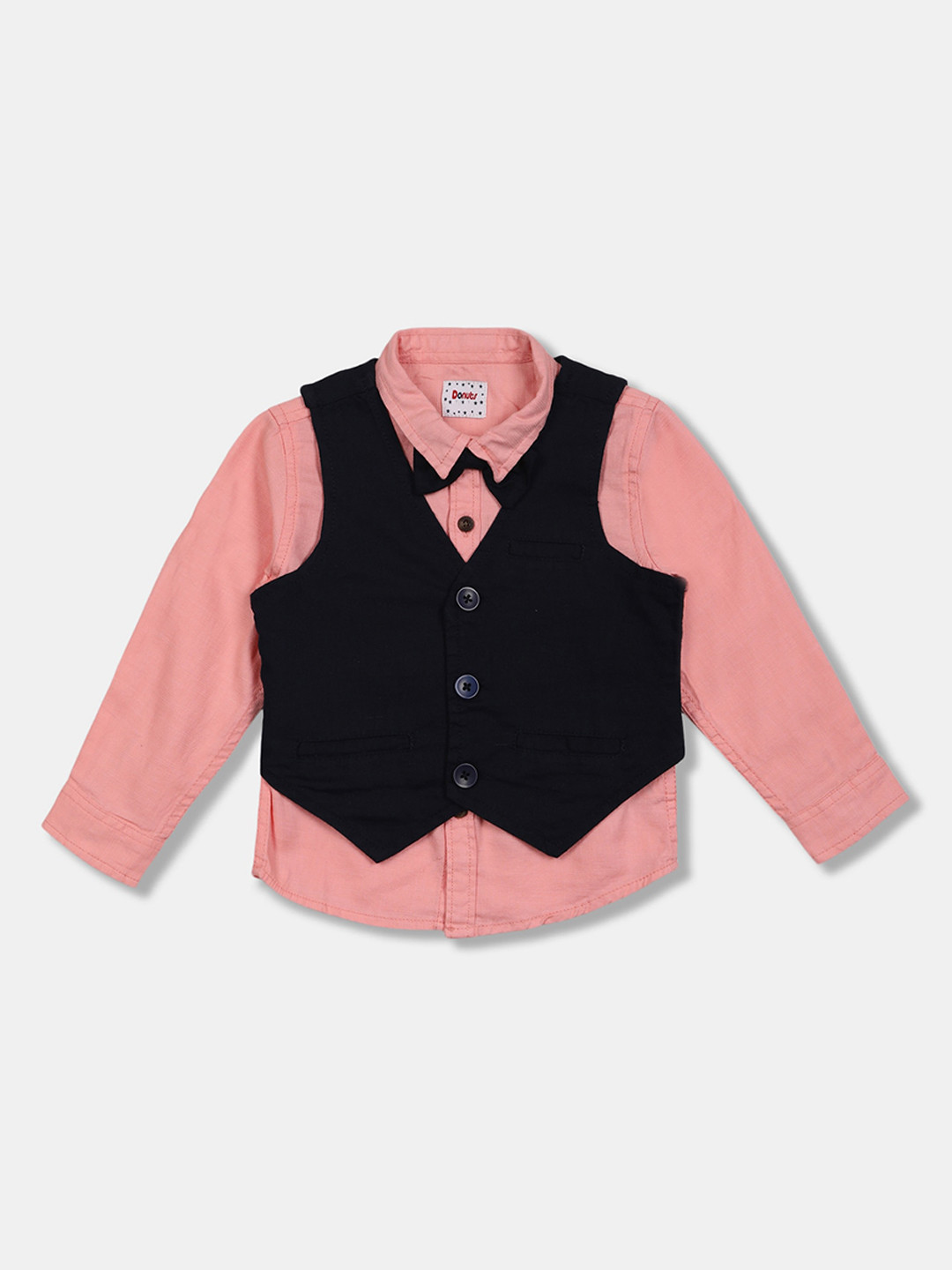 

Donuts Boys Pink Regular Fit Colourblocked Casual Shirt