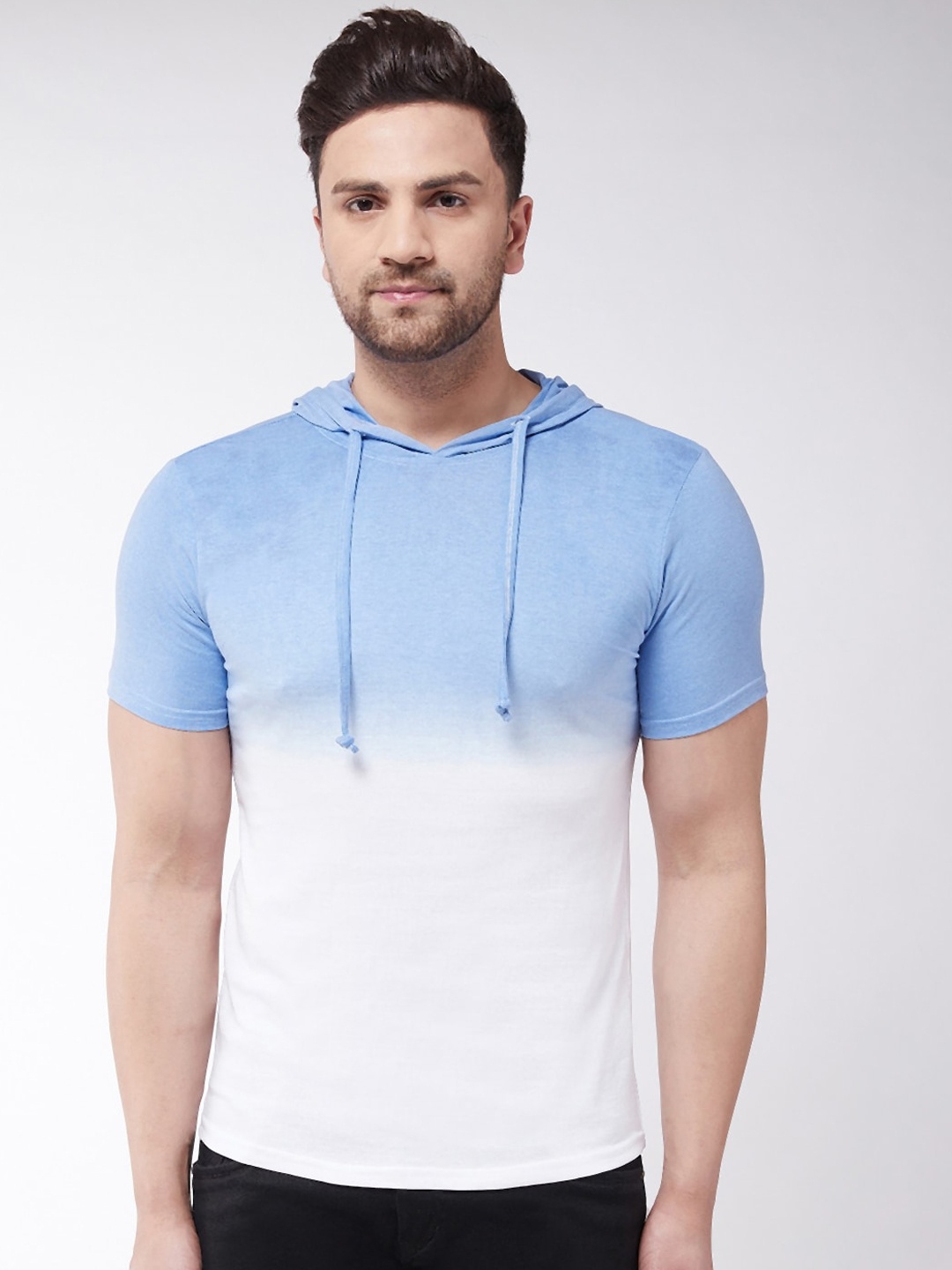 

GRITSTONES Men White Dyed Hood T-shirt