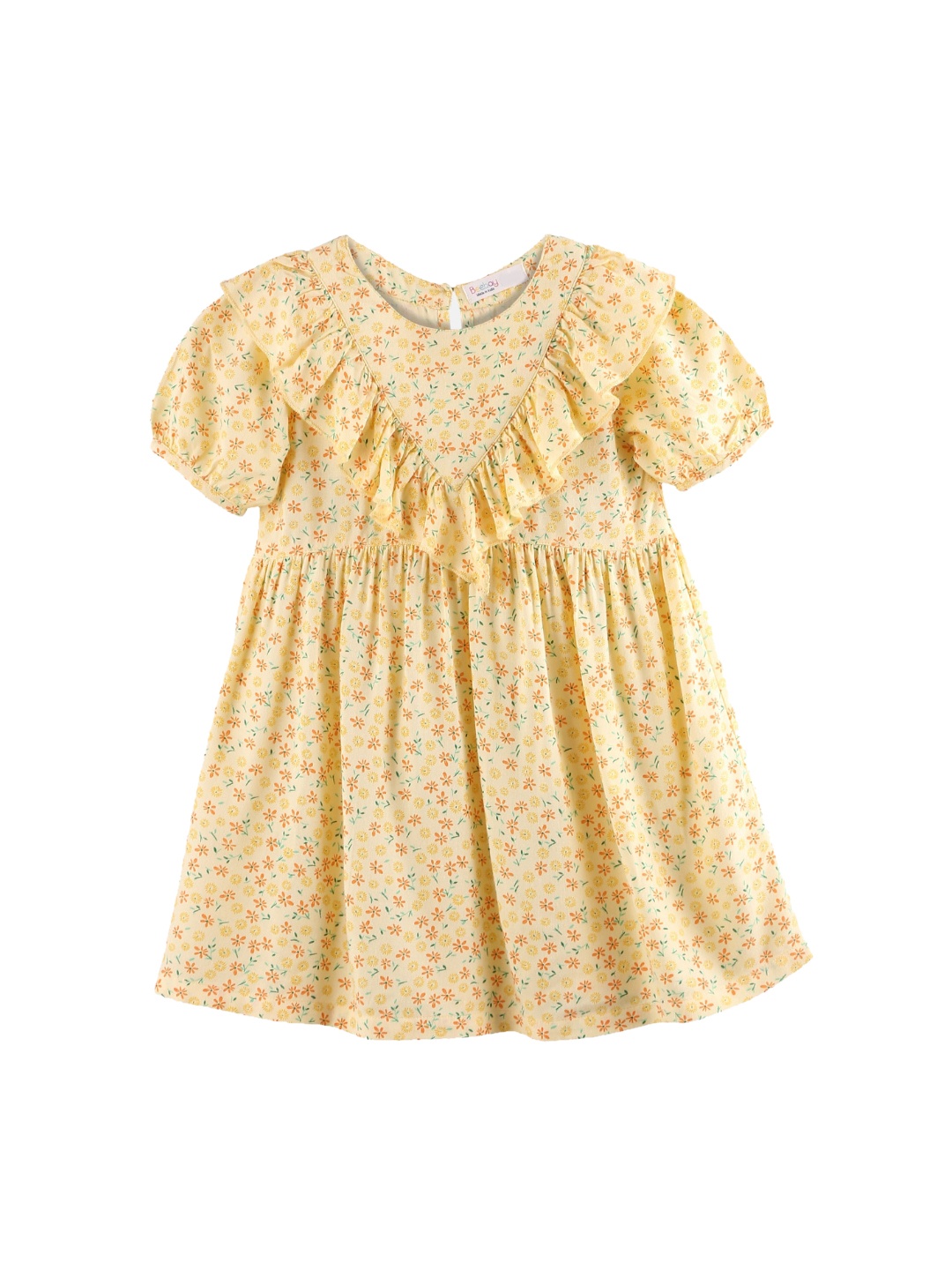

Beebay Girls Yellow Ditsy Floral Printed A-Line Dress