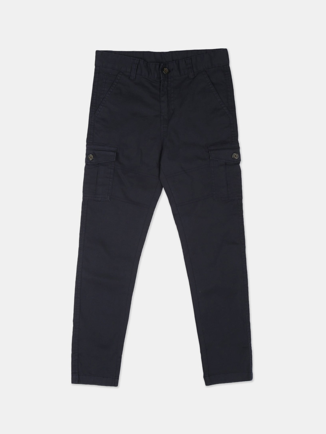 

Cherokee Boys Navy Blue Regular Fit Solid Cargos