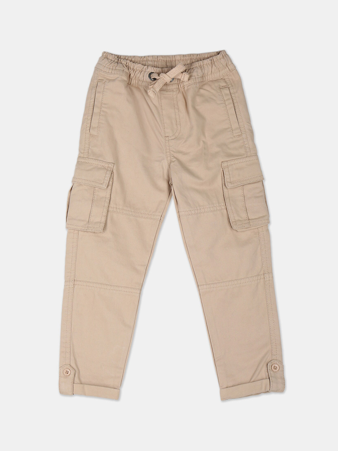 

Cherokee Boys Beige Regular Fit Solid Cargos