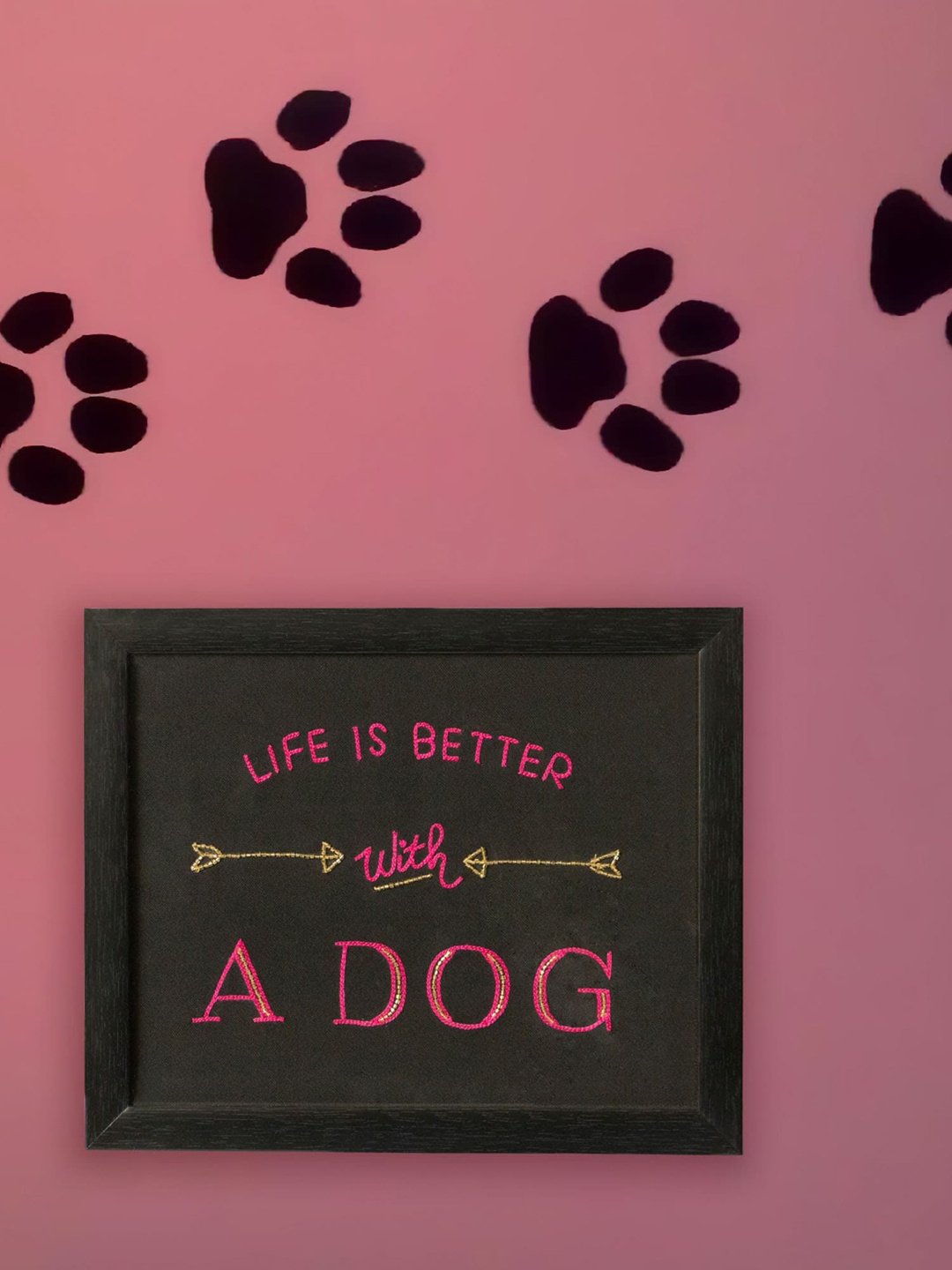 

BandBox Black Embroidered Wall Photo Frame