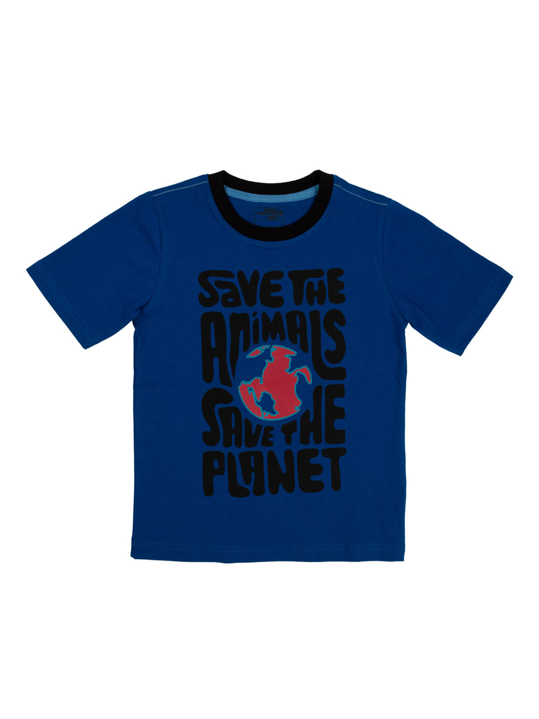 

UNDER FOURTEEN ONLY Boys Blue Printed Round Neck T-shirt