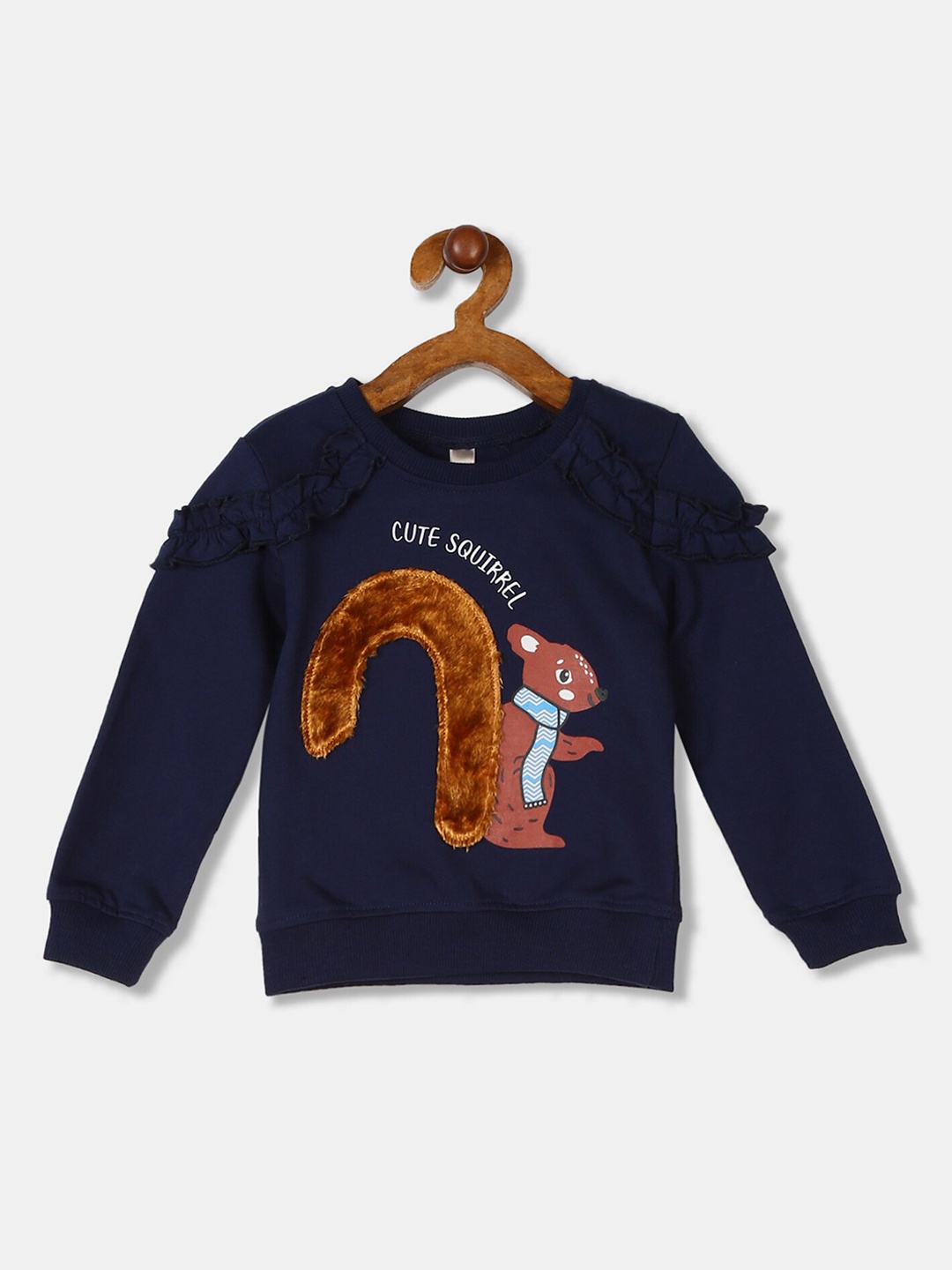 

Cherokee Girls Navy Blue Self Design Sweatshirt