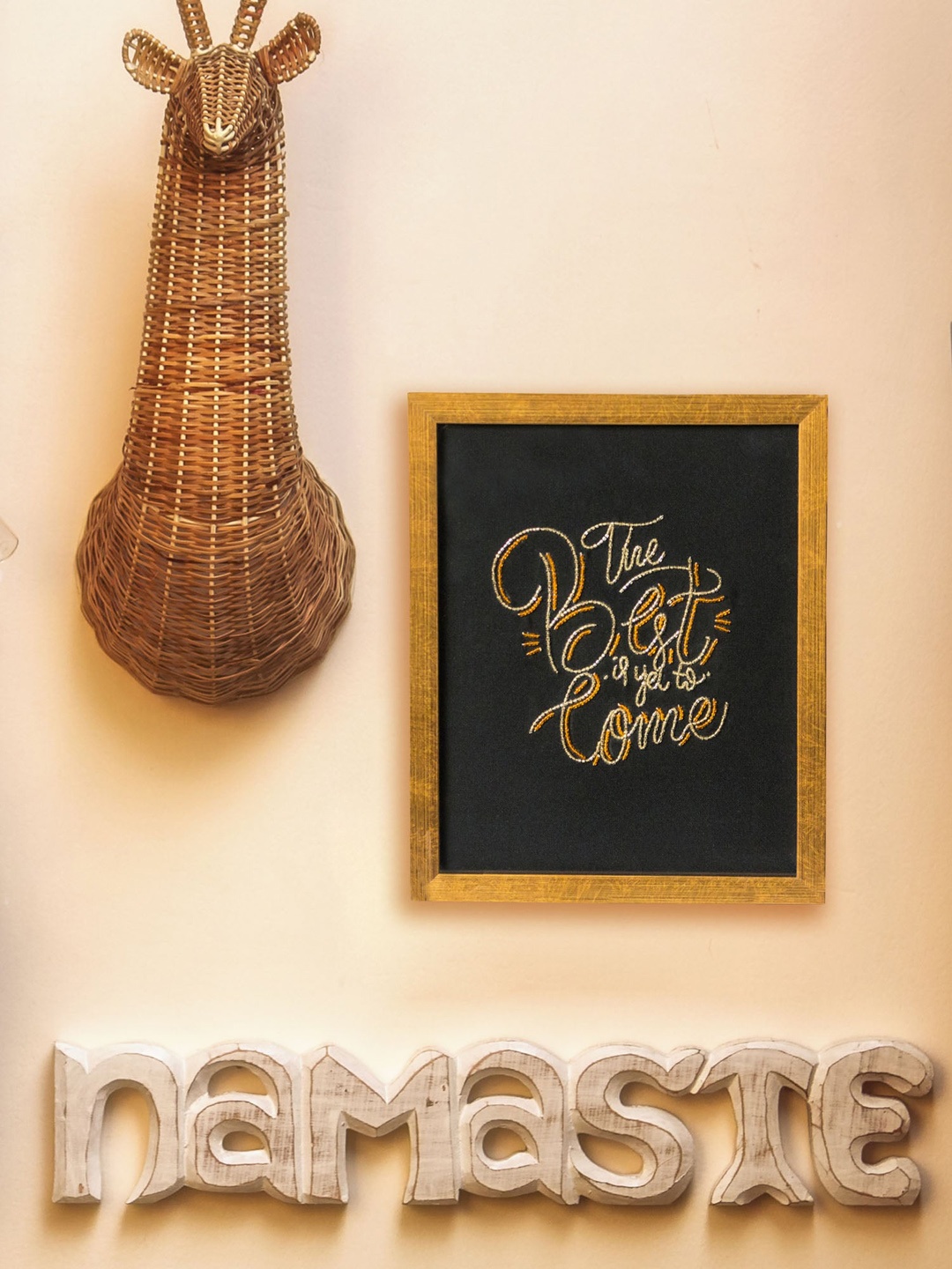 

BandBox Golden Embroidered Wall Photo Frame, Gold