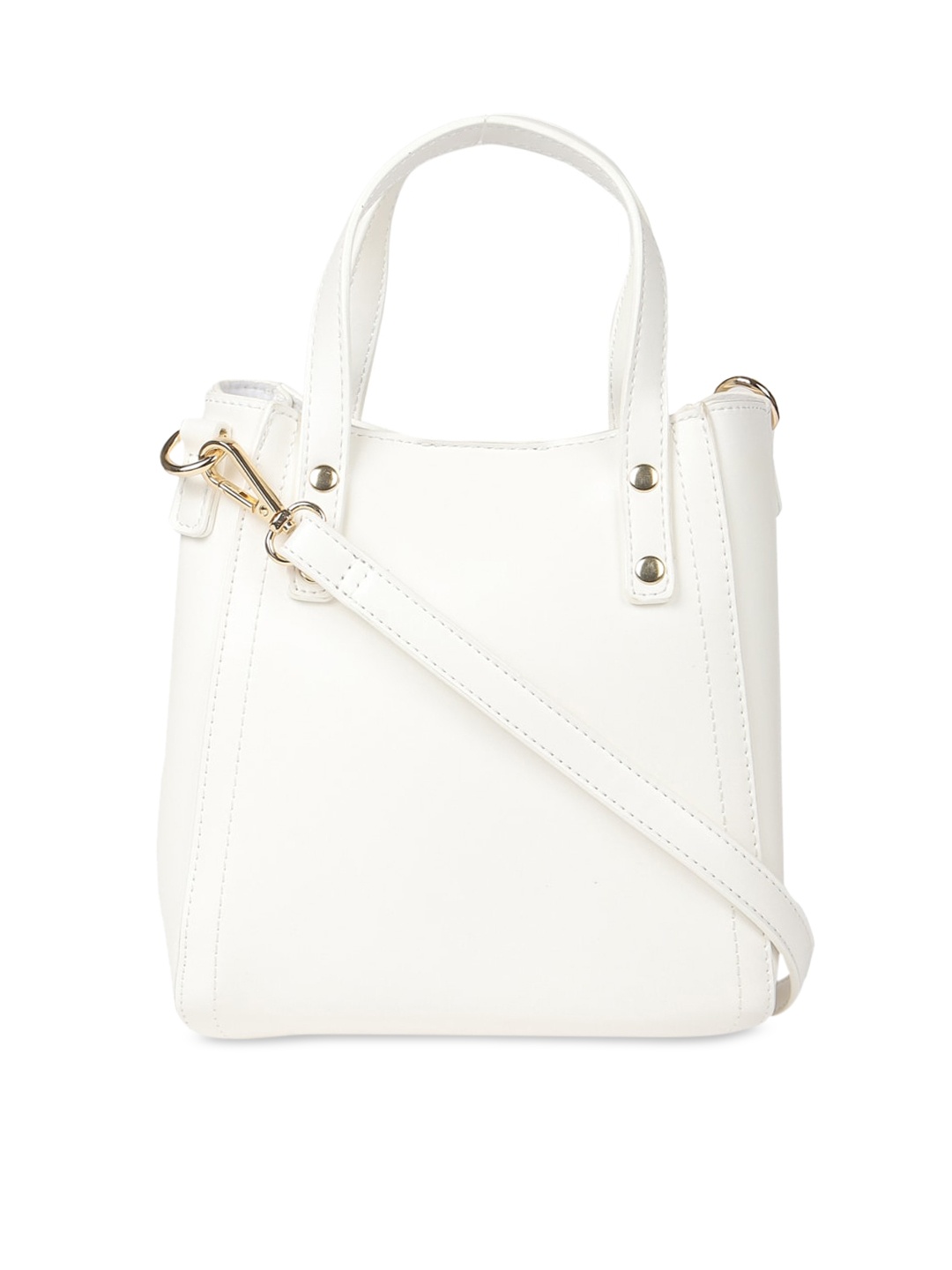 

FOREVER 21 White Solid Handheld Bag