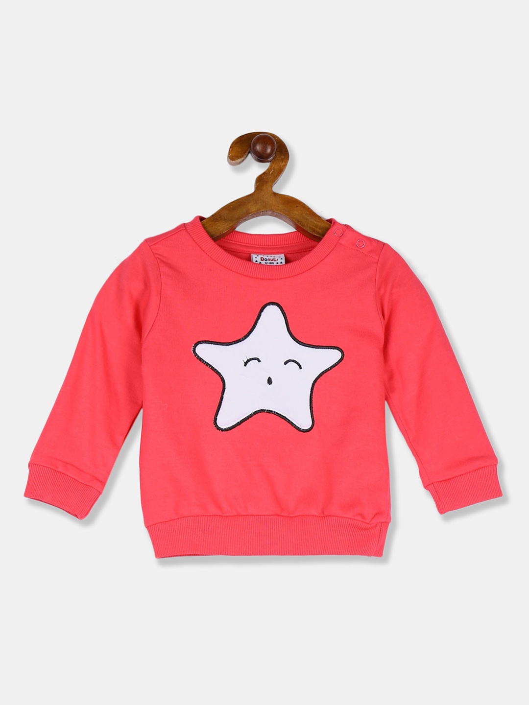 

Donuts Girls Coral Red Printed Sweatshirt