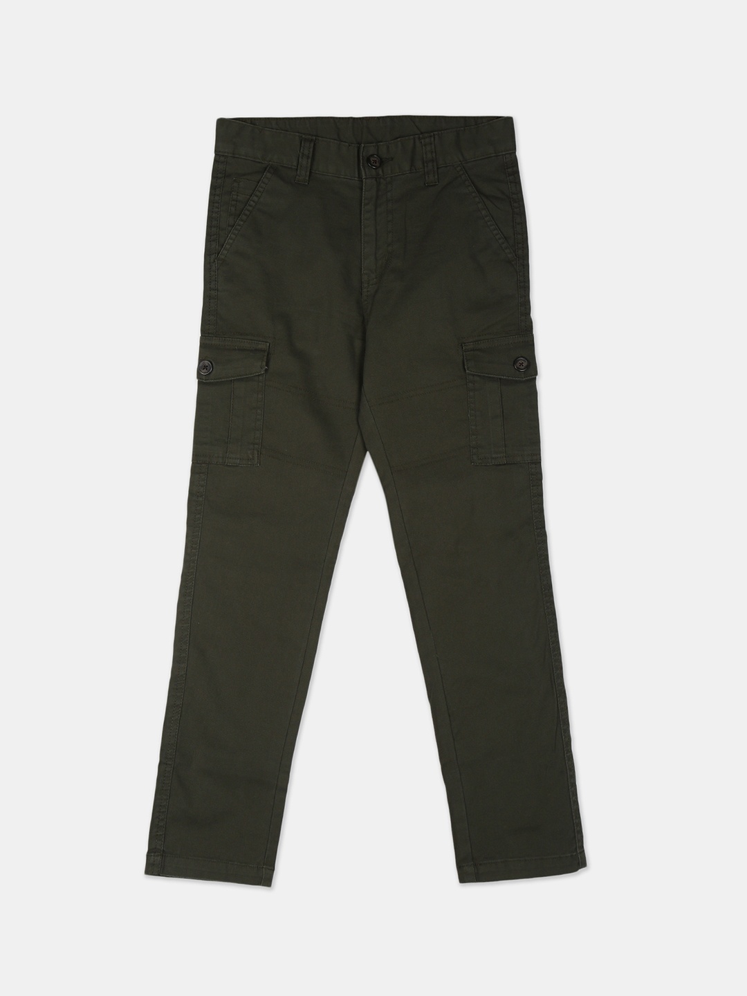 

Cherokee Boys Olive Green Solid Cargos