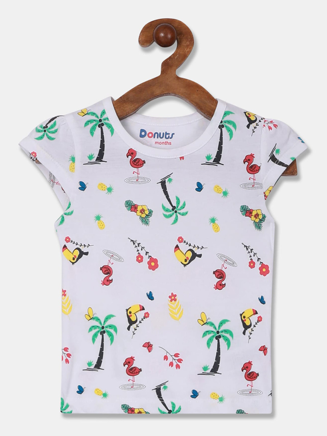 

Donuts Girls White Printed Round Neck T-shirt