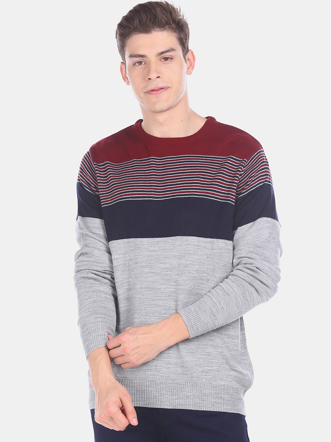 

Ruggers Men Grey Colourblocked