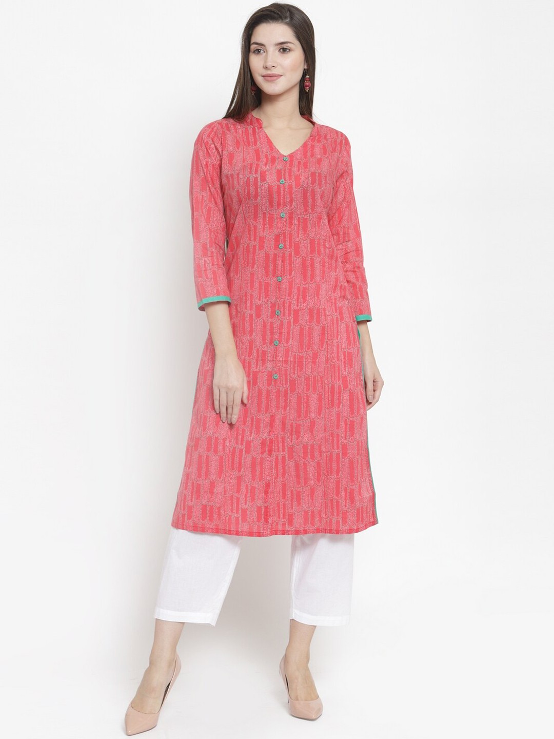 

The Kurta Express Women Pink Printed Kurta