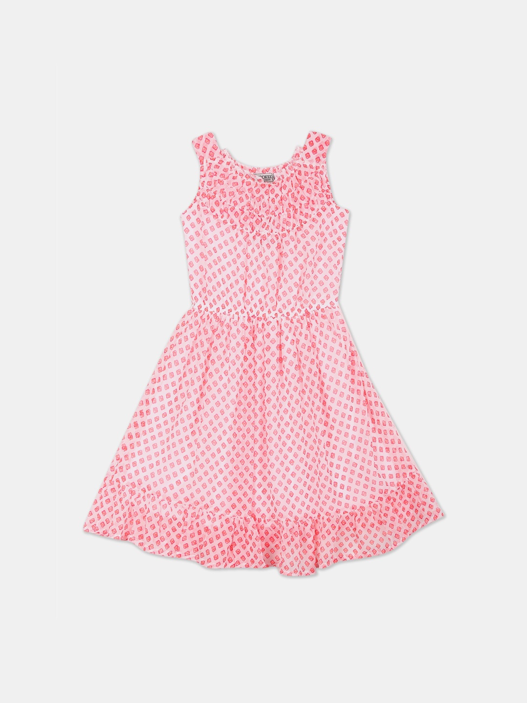 

Cherokee Girls Pink Printed Fit and Flare Dress