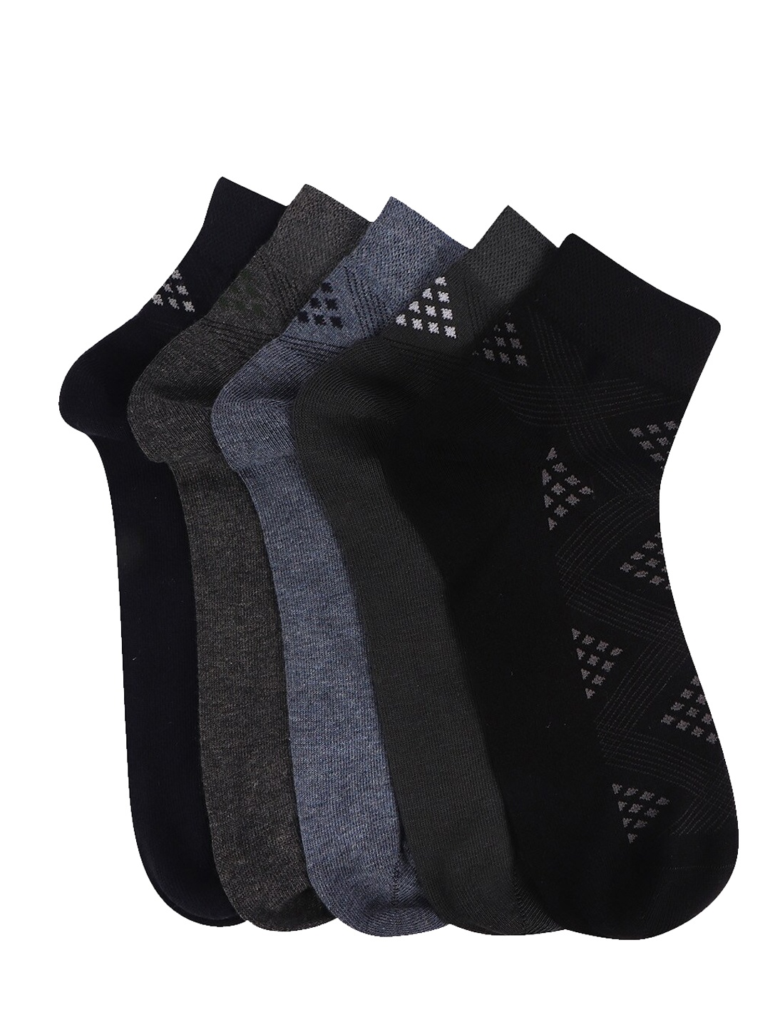 

VINENZIA Men Pack Of 5 Assorted Ankle-Length Socks