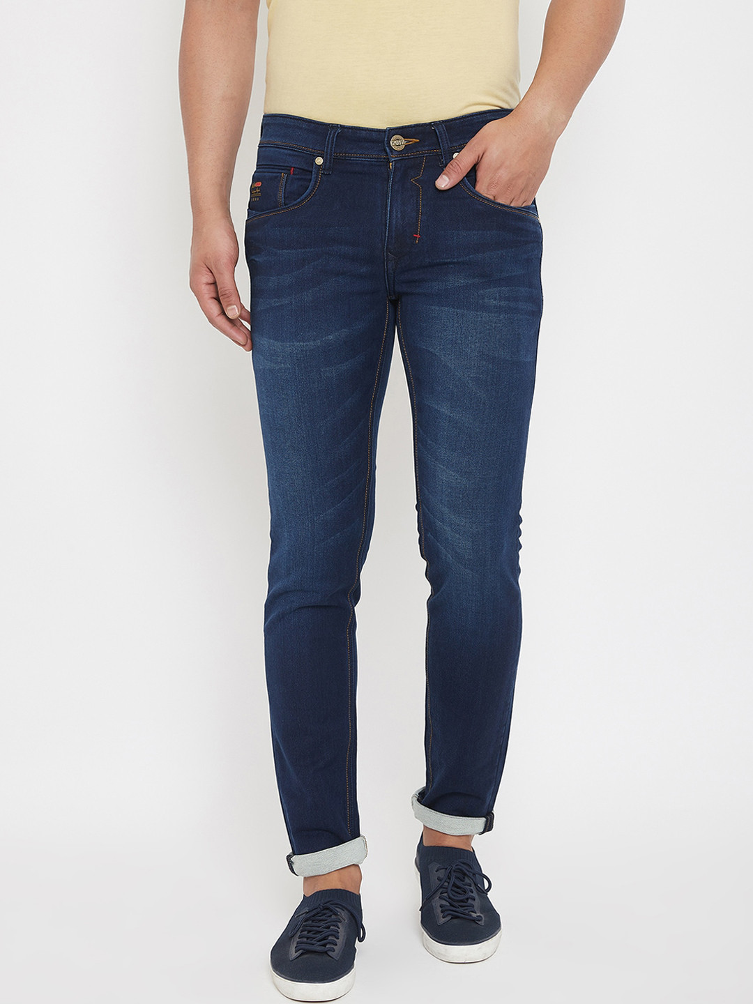 

American Archer Men Navy Blue Skinny Fit Low-Rise Clean Look Jeans