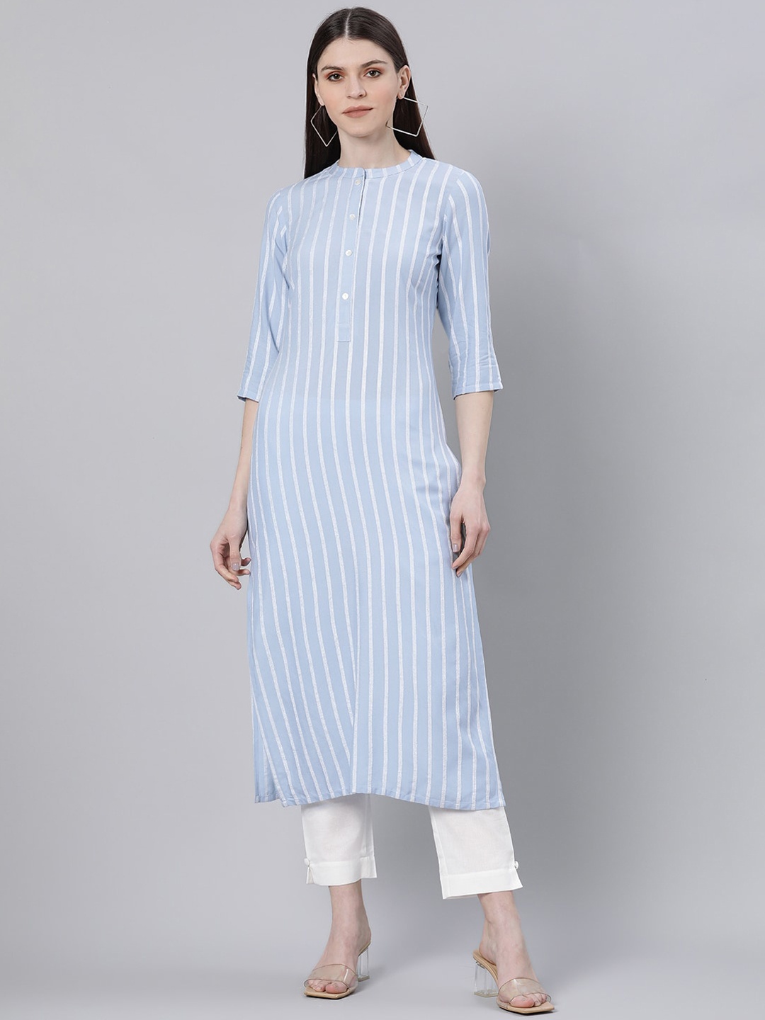 

Gerua By Libas Women Blue Striped Kurta