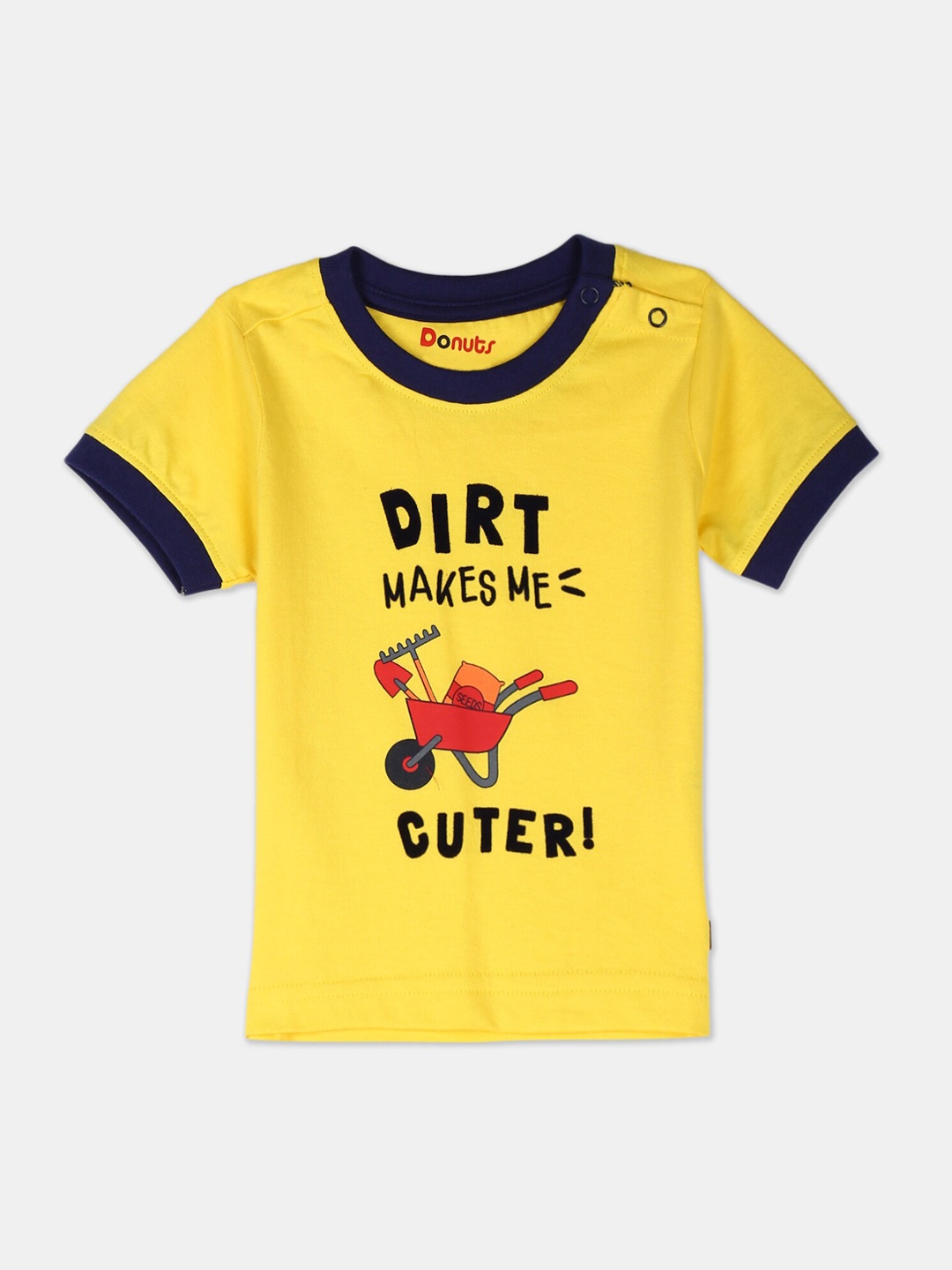 

Donuts Boys Yellow Printed Round Neck T-shirt