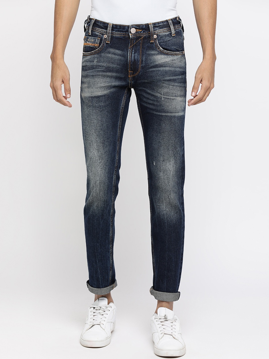 

Pepe Jeans Men Navy Blue Slim Fit Mid-Rise Clean Look Jeans