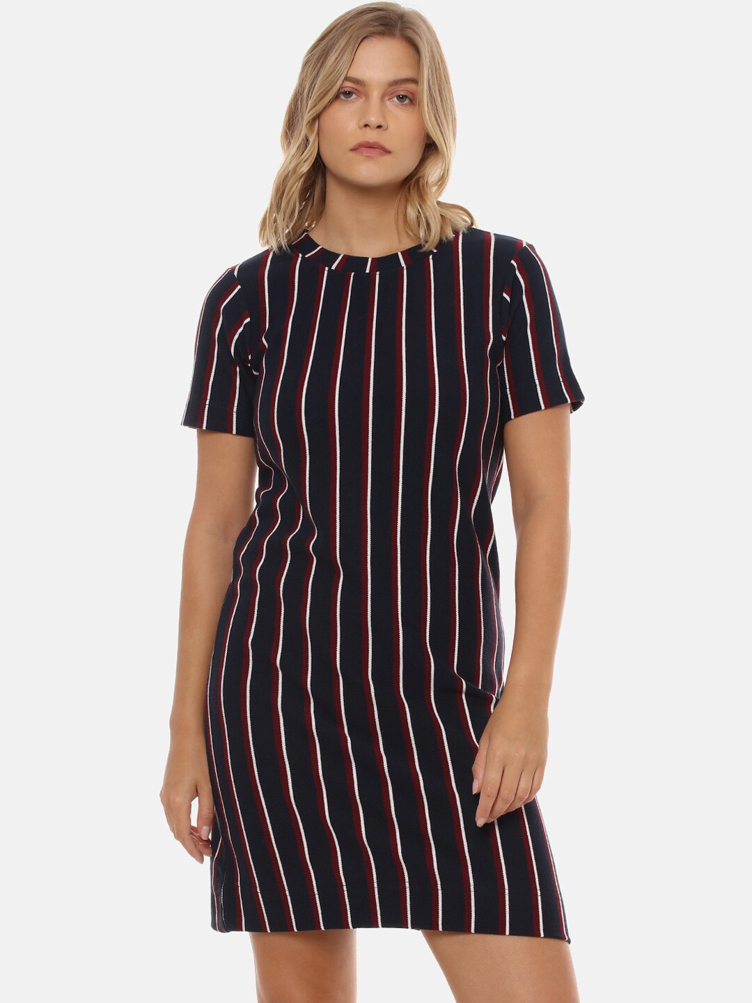 

Campus Sutra Women Multicoloured Striped A-Line Dress, Multi