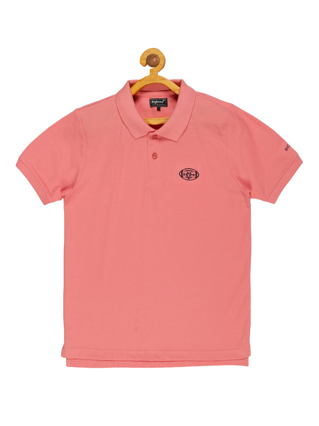 

Dollar Boys Pink Solid Polo Collar T-shirt