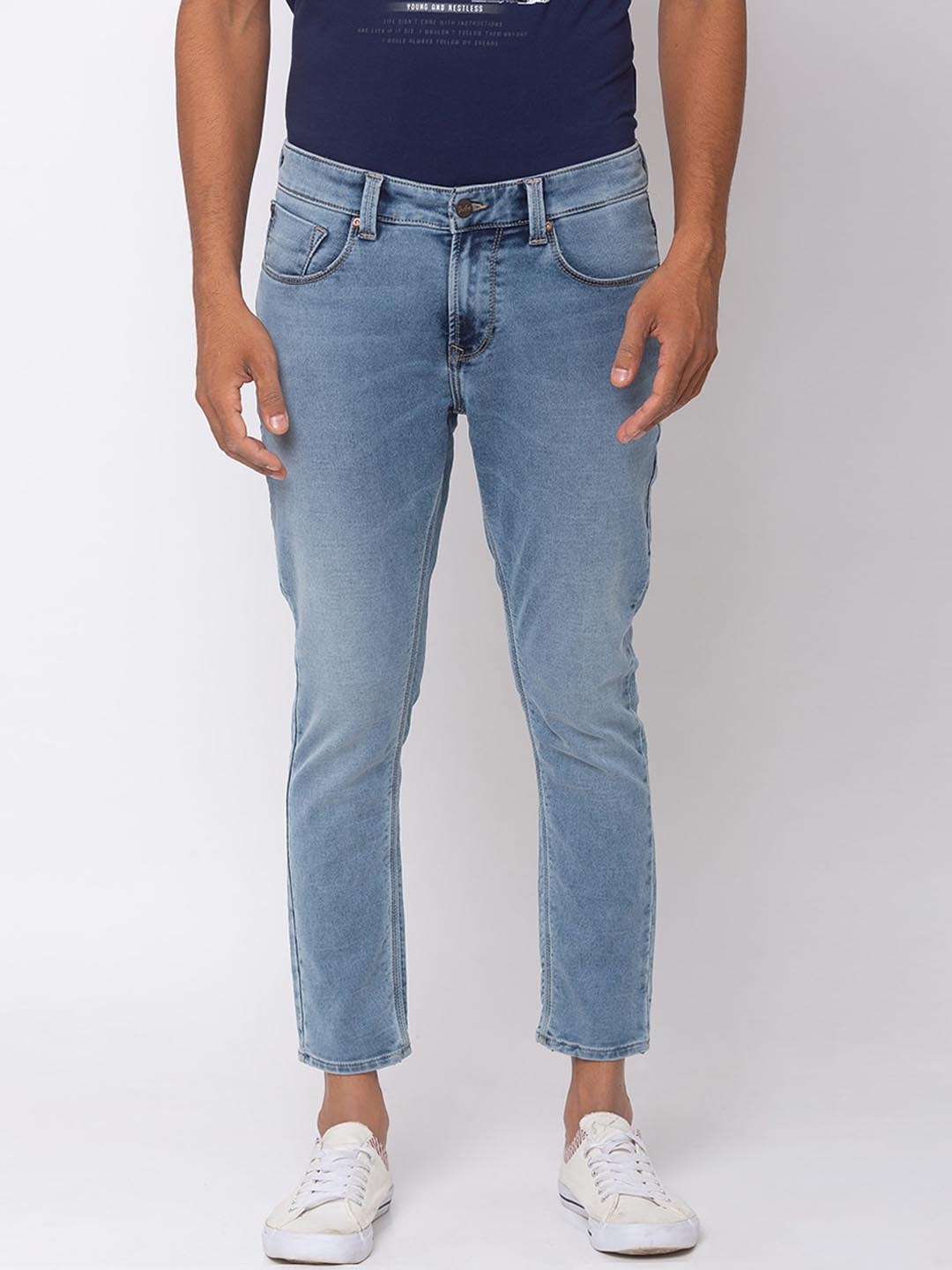

SPYKAR Men Blue Tapered Fit Low-Rise Clean Look Jeans