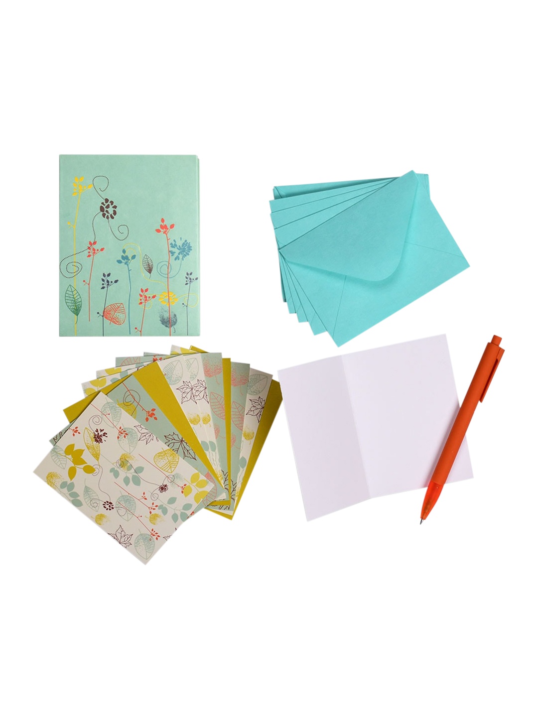 Doodle Set of 12 Printed Gift Of Glee Notecards With Envelopes, Yellow
