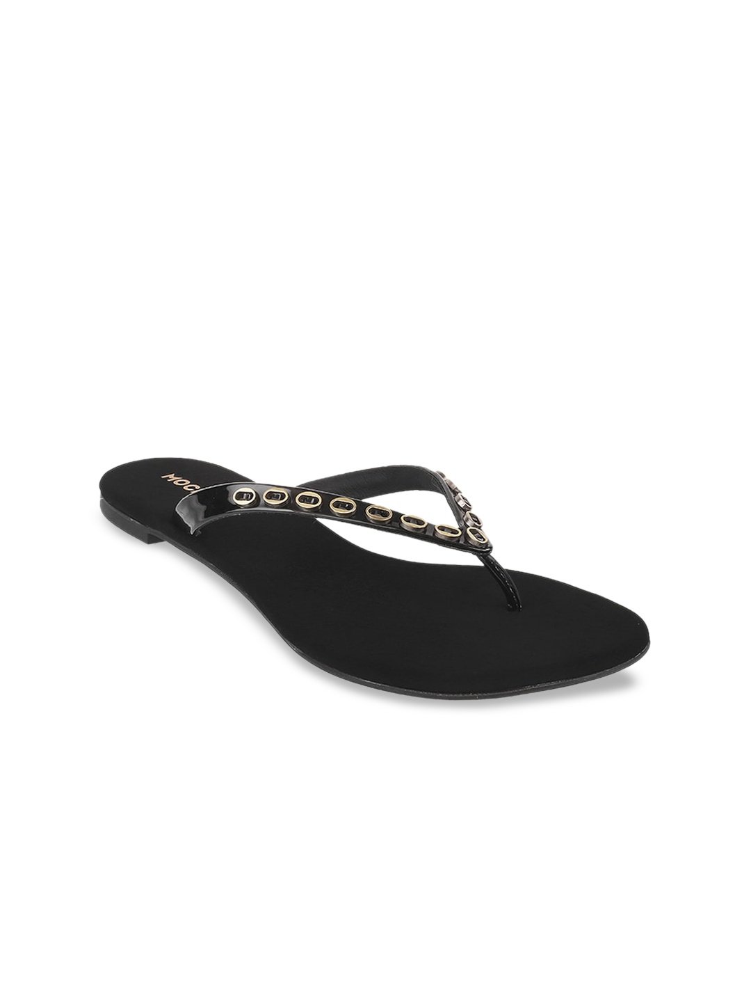 

Mochi Women Black Solid Open Toe Flats